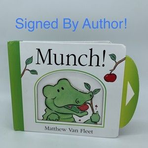 *SIGNED* Munch by Matthew Van Fleet Board Book Children Book Author Signed FLAW